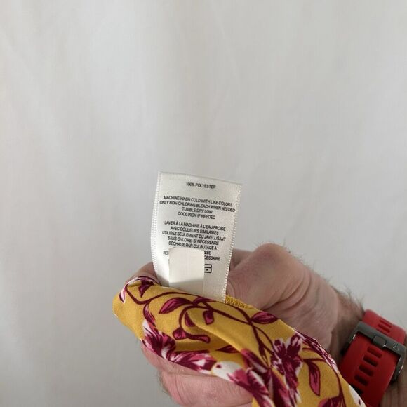 Express Rocky Barnes Romper Women's Small Yellow Purple Floral Vneck Long Sleeve - Picture 8 of 8